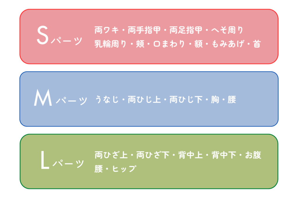 男性脱毛パーツ